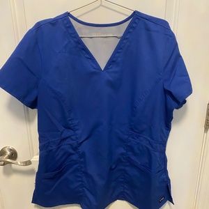 Grey's Anatomy Galaxy Blue Scrub Top